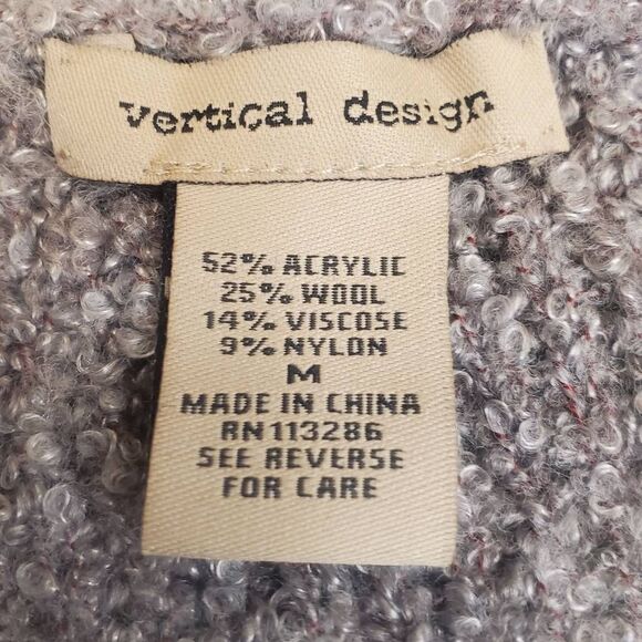 Vertical Design Women’s Gray Fringe Knit Cardigan Sweater Short Sleeve Open Fron - Picture 7 of 10